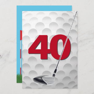 40e verjaardag golf themafeest kaart