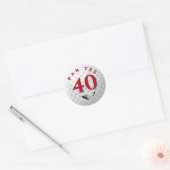 40e verjaardag golfbal Classic ronde Sticker (Envelop)