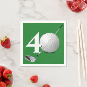 40e verjaardag golfbal en club servet (Insitu)