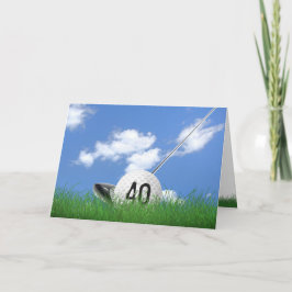 40e verjaardag golfbal in gras kaart