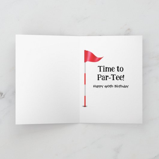 40e verjaardag golfbal in gras kaart (Binnen)