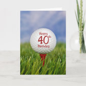 40e verjaardag Golfbal Kaart (Voorkant)