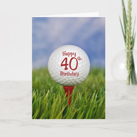40e verjaardag Golfbal Kaart (Voorkant)
