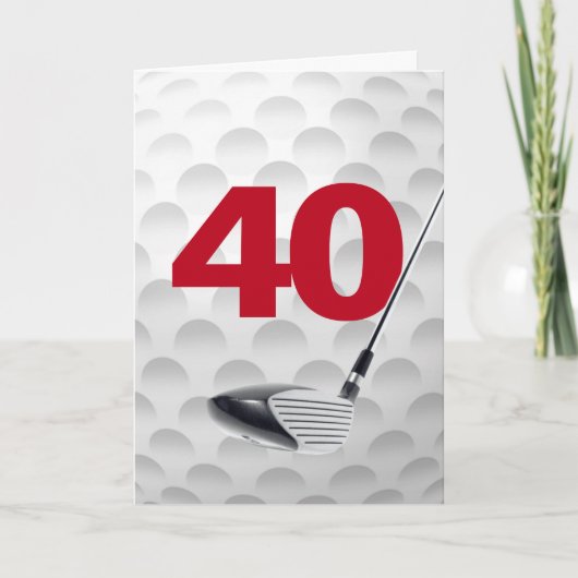 40e verjaardag golfbal ontwerp kaart (Voorkant)