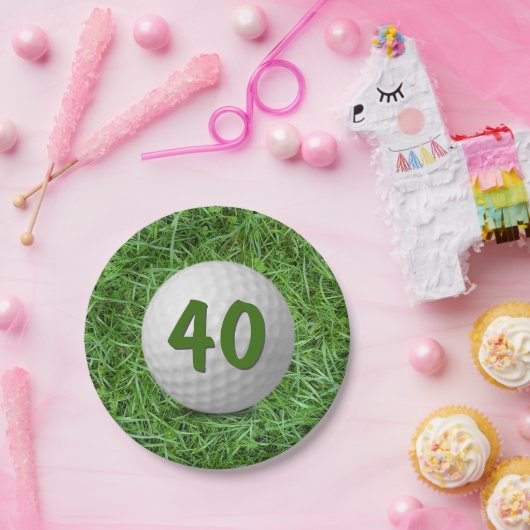 40e verjaardag Golfbal op Bord graspapier (Feest)
