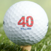 40e verjaardag golfballen 40 jaar auto's initialen