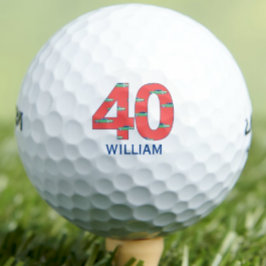40e verjaardag golfballen 40 jaar auto's initialen