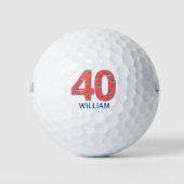 40e verjaardag golfballen 40 jaar auto's initialen (Voorkant)