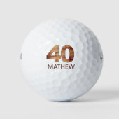 40e verjaardag golfballen 40 jaar golfer hout cade (Voorkant)