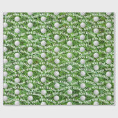 40e verjaardag golfballen op gras inpakpapier (Vlak)