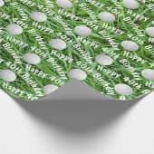 40e verjaardag golfballen op gras inpakpapier (Hoek)