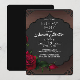 40e verjaardag Gothic Red Roses uitnodiging