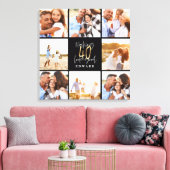 40e verjaardag goud zwarte foto collage verjaardag canvas afdruk (Insitu (Woonkamer))