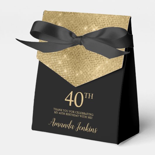 40e Verjaardag Gouden Bedank Doosje (Voorkant Zijde)