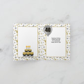 40e Verjaardag Gouden en Zilveren Confetti Ballon Kaart (Binnen)