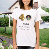 40e verjaardag gouden foto t-shirt