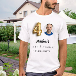 40e verjaardag gouden foto t-shirt