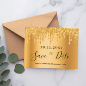 40e verjaardag Gouden glitter Bewaar de datum Briefkaart