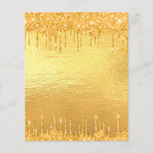 40e verjaardag gouden glitter druppels uitnodiging (Achterkant)