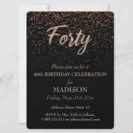 40e verjaardag Gouden Glitter Kaart