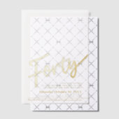 40e verjaardag gouden script tekst overlay vellum uitnodigingen (Offset (Uitnodiging))