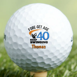 40e verjaardag Grappig Leuk Cadeau-idee op Maat Golfballen