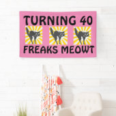 40E VERJAARDAG GRAPPIGE KATTENBANNER SPANDOEK (Insitu)