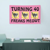 40E VERJAARDAG GRAPPIGE KATTENBANNER SPANDOEK (Beurs)