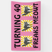 40E VERJAARDAG GRAPPIGE KATTENBANNER SPANDOEK (Verticaal)