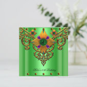 40e verjaardag Green Gold jewel Kaart (Staand voorkant)