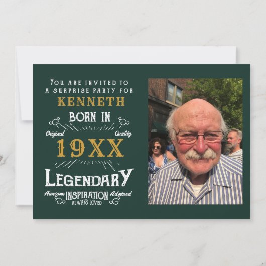 40e verjaardag groen goud toevoegen Naam jaar Kaart (Voorkant)