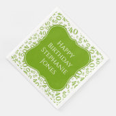 40e verjaardag Groen/Wit Willekeurig patroon 40 Servet (Hoek)