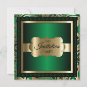 40e verjaardag | Groene metalen en goud Kaart (Voorkant)