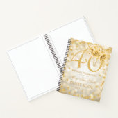 40e verjaardag Guestbook Gold Glam Lights Notitieboek (Binnen)