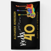 40e verjaardag Guitars Music Rocks 40 Spandoek (Verticaal)