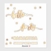 40e verjaardag hallo 40 goudnaamsticker sticker (Vel)