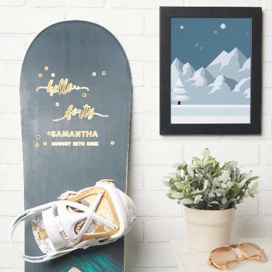40e verjaardag hallo 40 goudnaamsticker sticker (Snowboard)