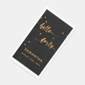 40e verjaardag hallo 40 zwarte goudnaam servet (Hoek)