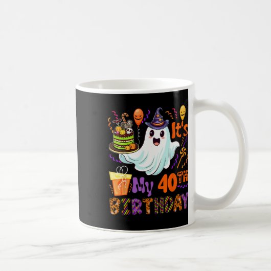 40e verjaardag Halloween Boo Ghost Proud 40 jaar O Koffiemok (Rechts)