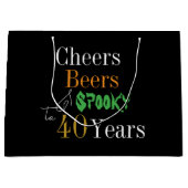 40e verjaardag Halloween Cheers Beers Spooky Party Groot Cadeauzakje (Voorkant)