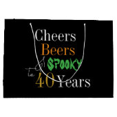 40e verjaardag Halloween Cheers Beers Spooky Party Groot Cadeauzakje (Achterkant)
