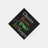 40e verjaardag Halloween Cheers Beers Spooky Party Servet (Hoek)