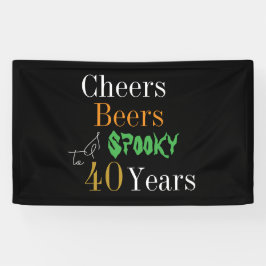 40e verjaardag Halloween Cheers Beers Spooky Party Spandoek