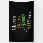 40e verjaardag Halloween Cheers Beers Spooky Party Spandoek (Verticaal)