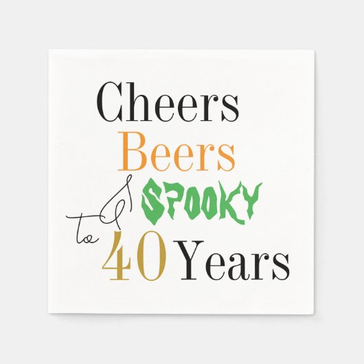 40e verjaardag Halloween Cheers Spooky Party Servet (Voorkant)
