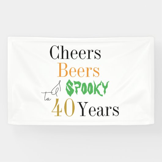 40e verjaardag Halloween Cheers Spooky Party Spandoek (Horizontaal)