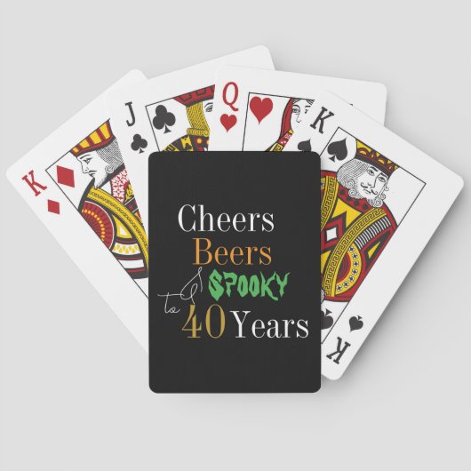 40e verjaardag Halloween Feest Cheers bieren Pokerkaarten (Achterkant)
