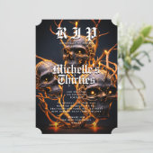 40e Verjaardag Halloween Party RIP 30 Schedel Mode Kaart (Staand voorkant)