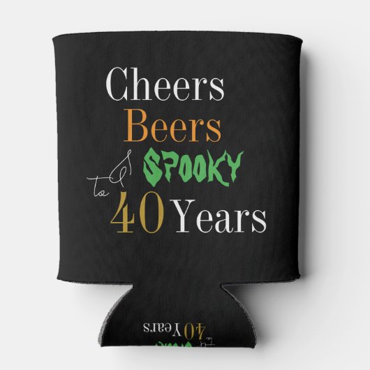 40e verjaardag Halloween Spooky Cheers Beers Party Blikjeskoeler (Achterkant)