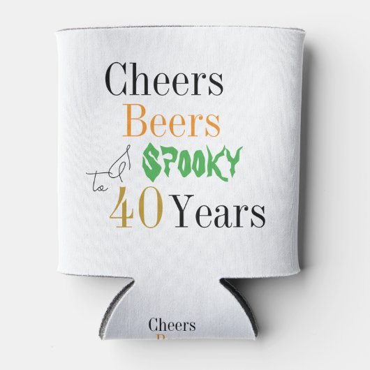 40e verjaardag Halloween Spooky Cheers Party Blikjeskoeler (Voorkant)